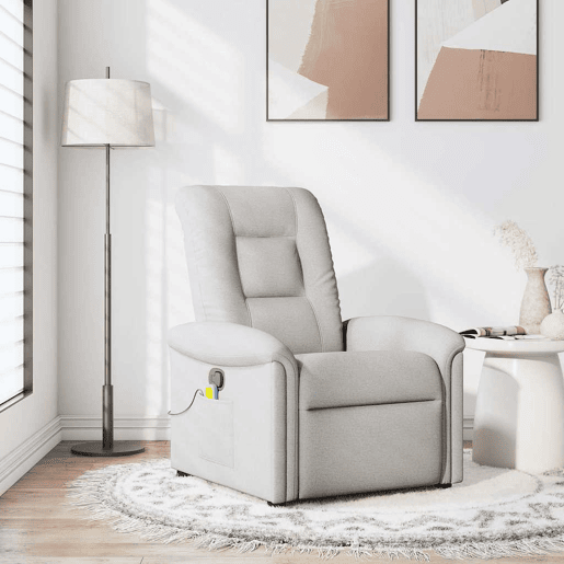 Cadeira de massagem reclinável - Poltrona relax tecido cinzento