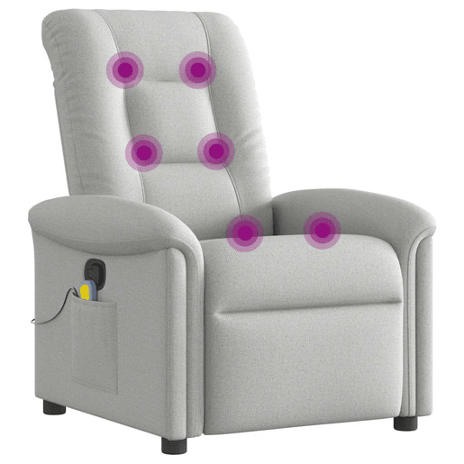 Cadeira de massagem reclinável - Poltrona relax tecido cinzento