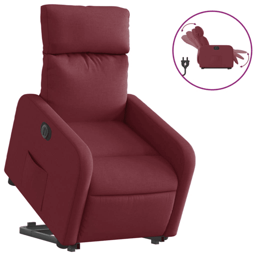 Poltrona reclinável - Poltrona relax elétrica tecido vermelho-tinto