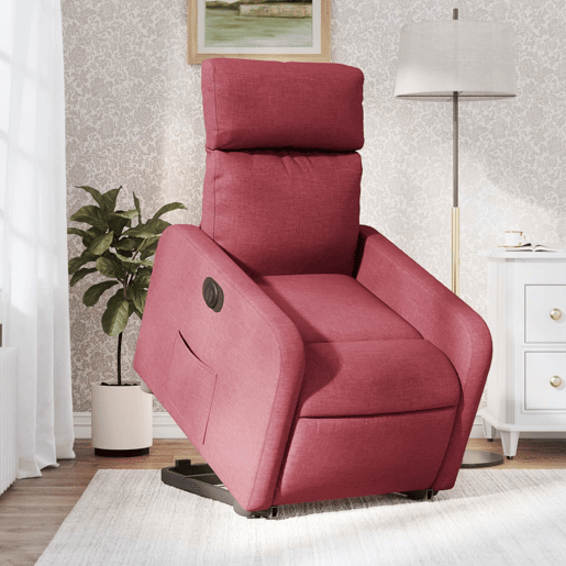 Poltrona reclinável - Poltrona relax elétrica tecido vermelho-tinto