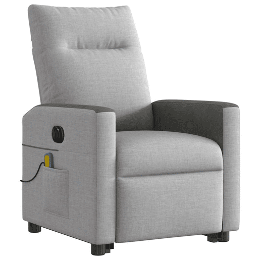 Poltrona elétrica elevatória massagens - Poltrona relax tecido cinzento-nublado