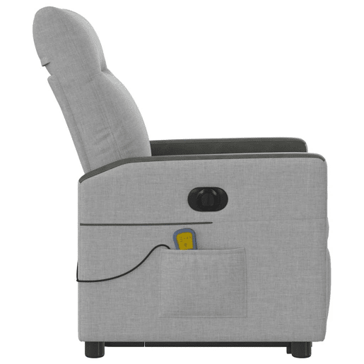 Poltrona elétrica elevatória massagens - Poltrona relax tecido cinzento-nublado