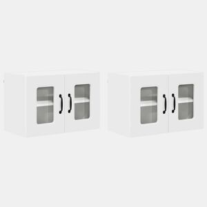 Lote de 2 Armários de cozinha suspendidos - Cozinha modular Colgantes Branco 60 x 31 x 40 cm