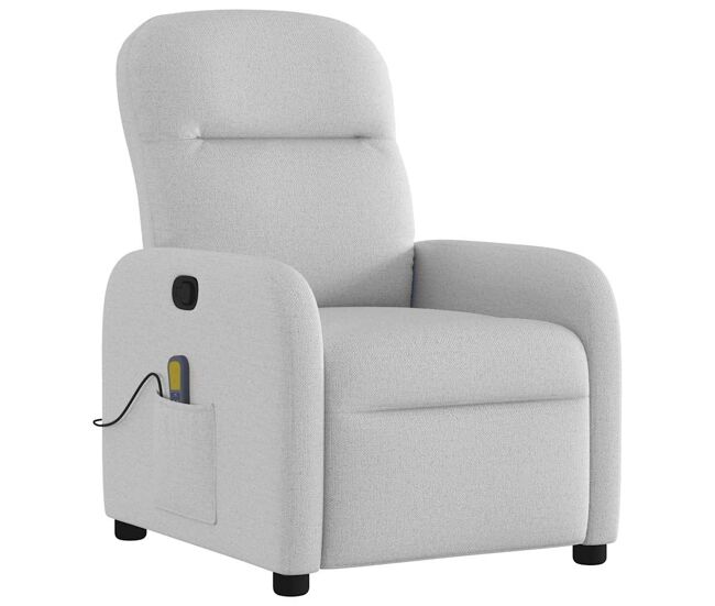 Sillón de masaje reclinable - sillón relax de tela gris nube