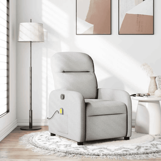 Cadeira de massagem reclinável - Poltrona relax tecido cinzento
