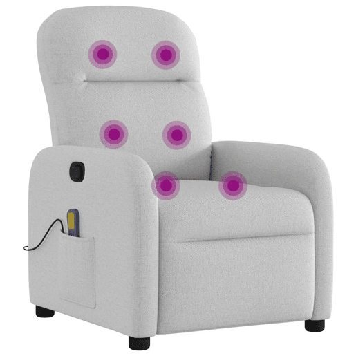 Cadeira de massagem reclinável - Poltrona relax tecido cinzento
