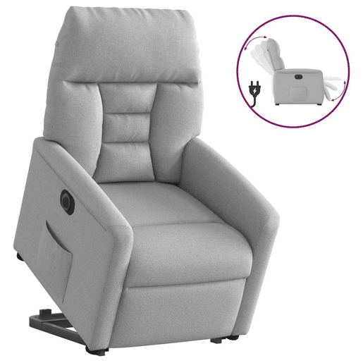 Poltrona reclinável - Poltrona relax elétrica tecido cinzento-nublado