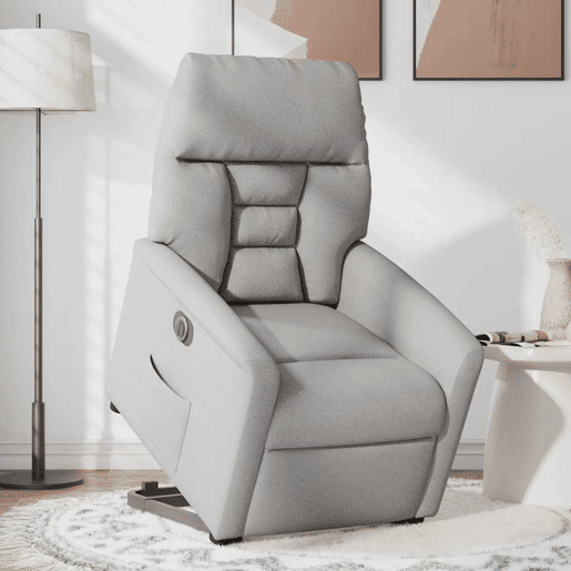 Poltrona reclinável - Poltrona relax elétrica tecido cinzento-nublado