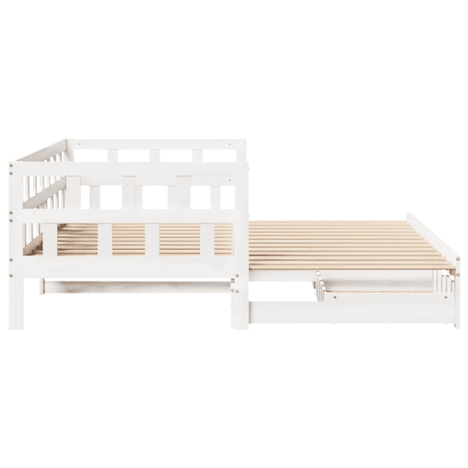 Sofá-cama, Sofá conversível com gavetão e gavetas sem colchão 90x190 cm branco