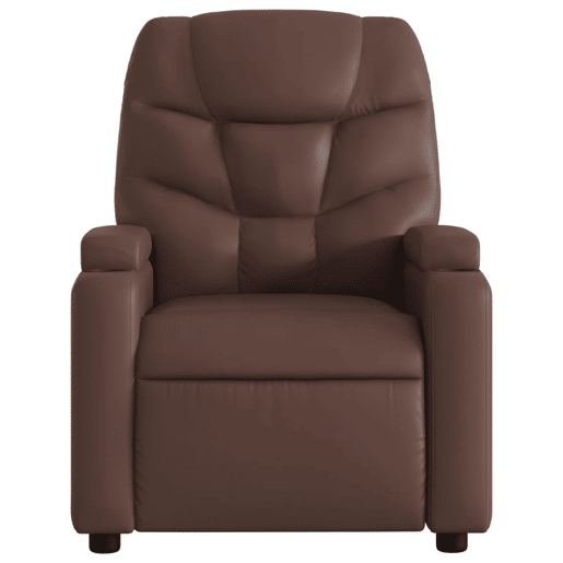 Poltrona de massagens reclinável - Poltrona relax couro artificial castanho