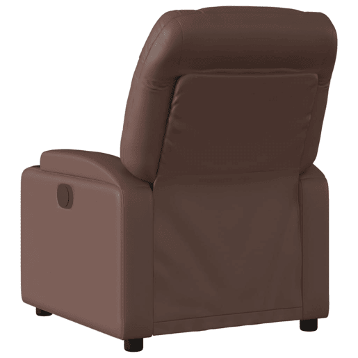 Poltrona de massagens reclinável - Poltrona relax couro artificial castanho