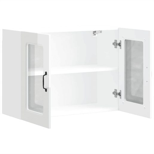Armário parede de cozinha - Cozinha modular porta vidro branco alto brilho