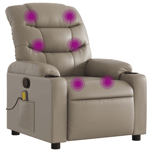 Poltrona de massagens reclinável - Poltrona relax couro artificial cappuccino