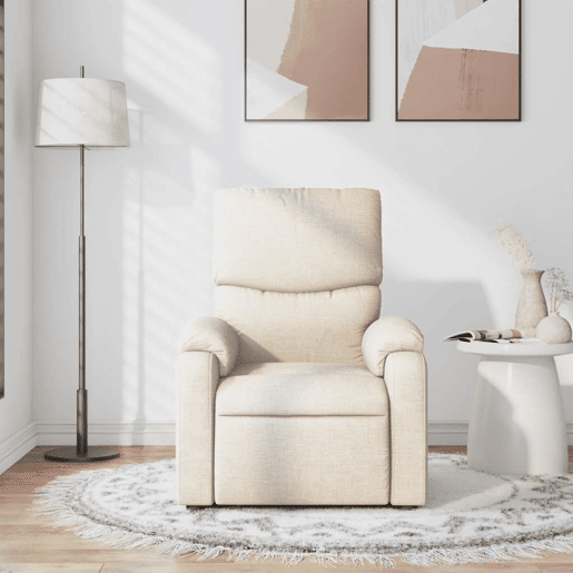 Poltrona de massagens reclinável - Poltrona relax tecido cor creme
