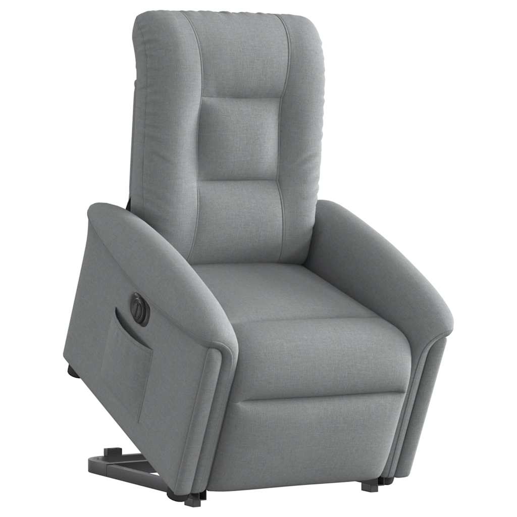 Sillón eléctrico reclinable elevable - sillón relax de tela gris claro