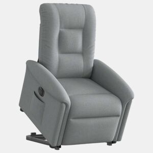 Poltrona reclinável - Poltrona relax elétrica tecido cinzento-claro