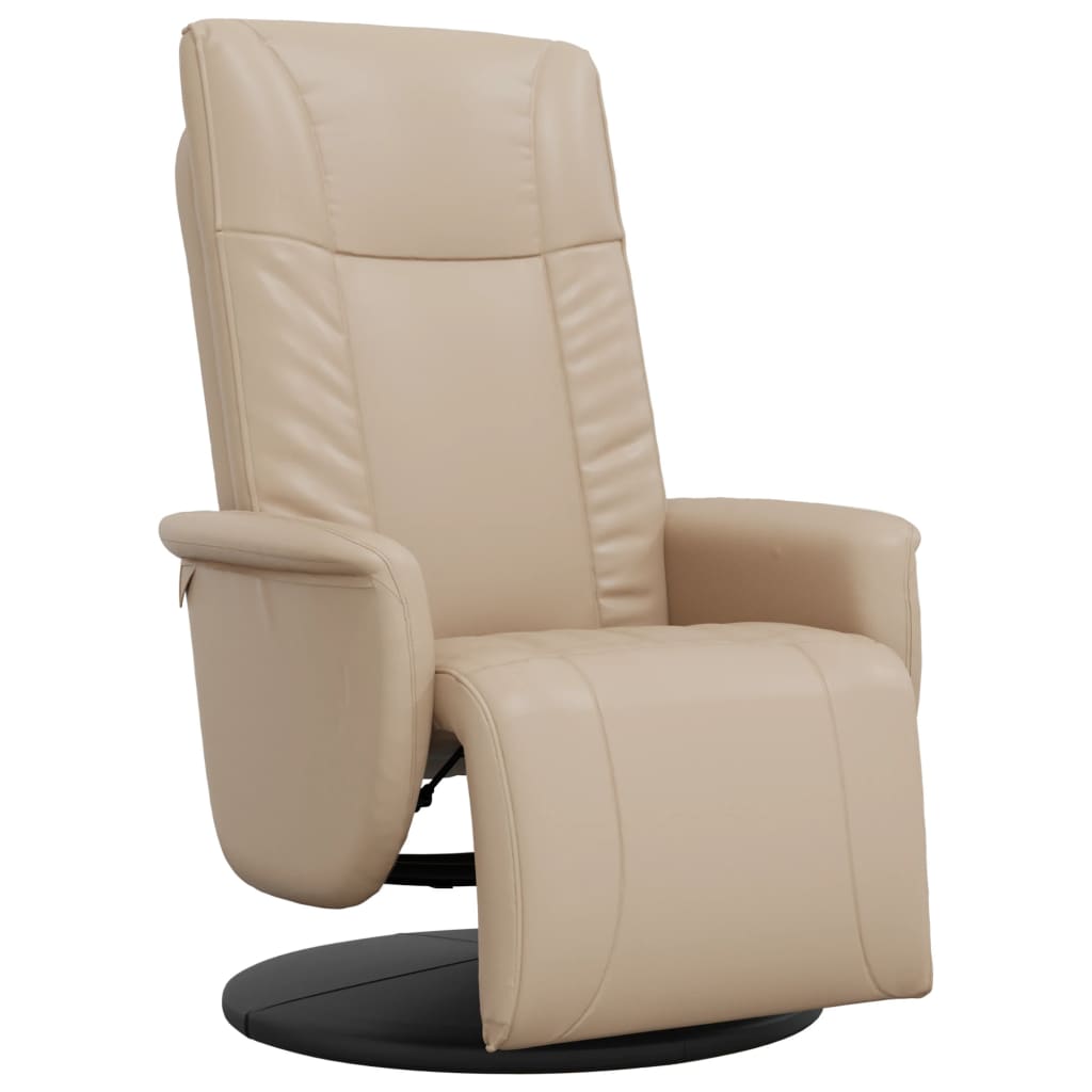 Sillón reclinable - sillón relax con reposapiés cuero sintético capuchino