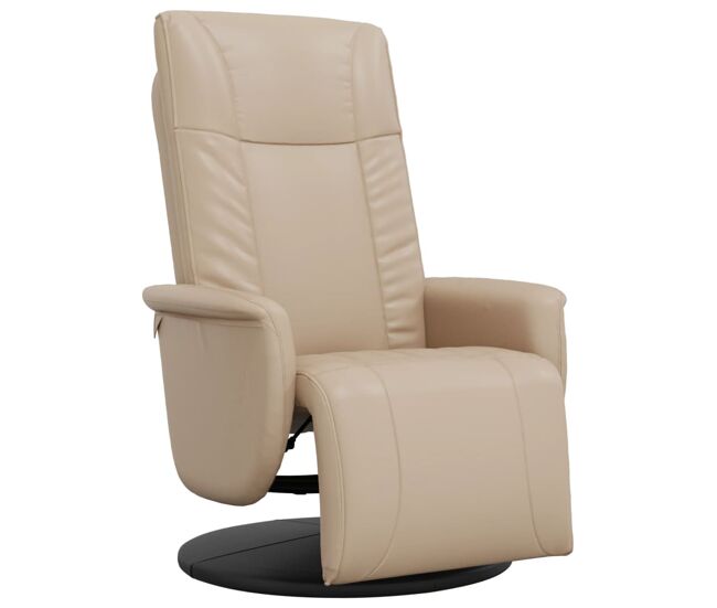 Sillón reclinable - sillón relax con reposapiés cuero sintético capuchino