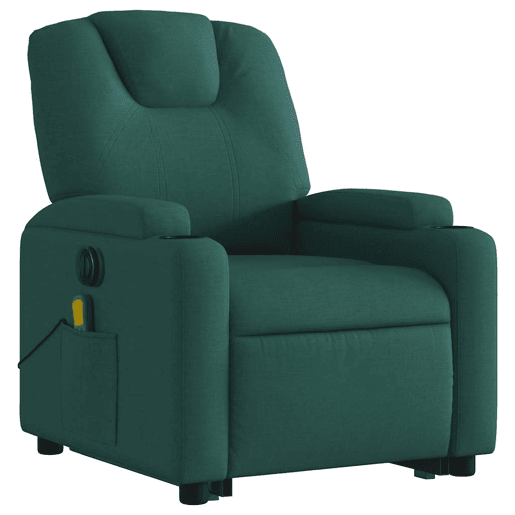 Poltrona elétrica massagens - Poltrona relax tecido verde-escuro