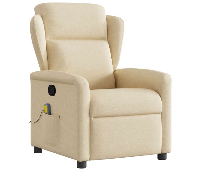 Sillón de masaje reclinable - sillón relax de tela crema