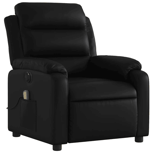 Poltrona massagens reclinável - Poltrona relax elétrica couro artificial preto