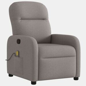 Poltrona de massagens reclinável - Poltrona relax tecido cinzento-acastanhado