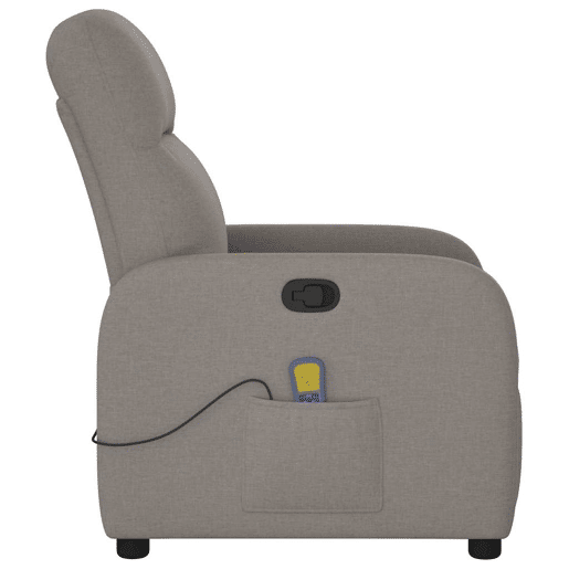 Poltrona de massagens reclinável - Poltrona relax tecido cinzento-acastanhado