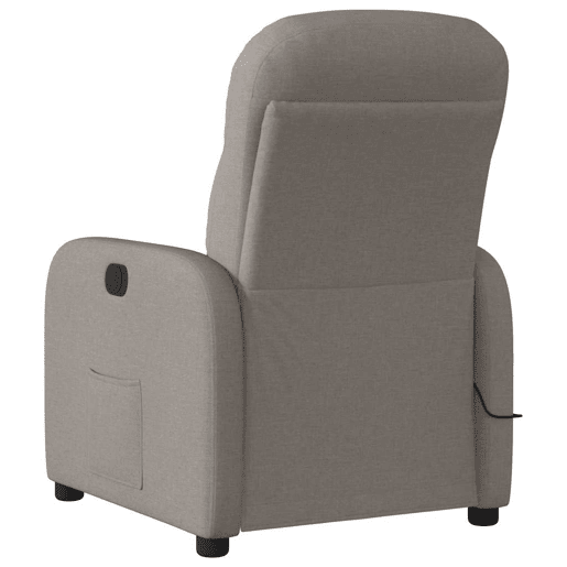 Poltrona de massagens reclinável - Poltrona relax tecido cinzento-acastanhado