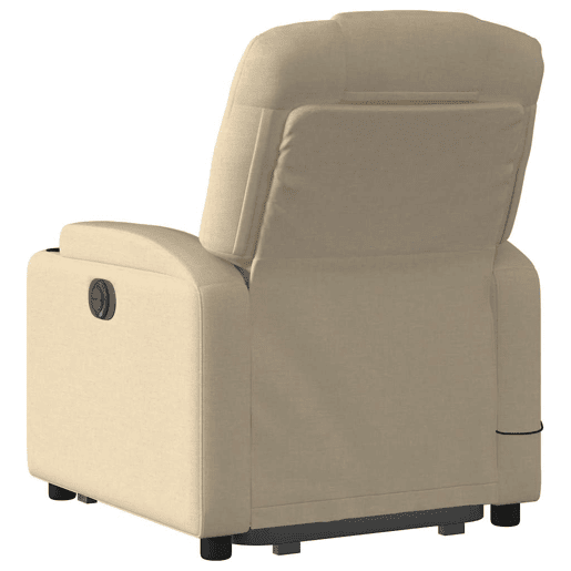 Poltrona elétrica elevatória massagens - Poltrona relax tecido creme