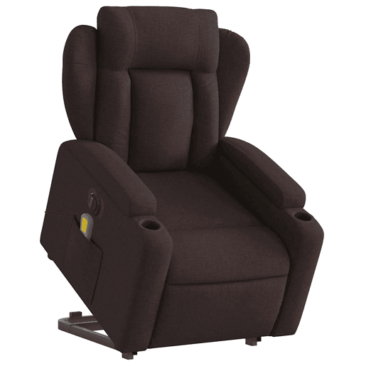 Poltrona elétrica massagens - Poltrona relax tecido castanho-escuro