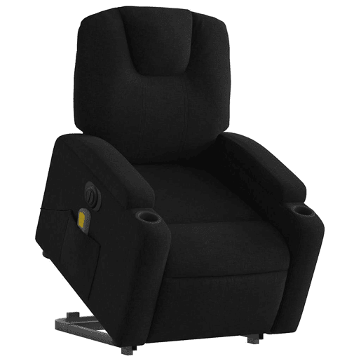 Poltrona elétrica elevatória massagens - Poltrona relax tecido preto