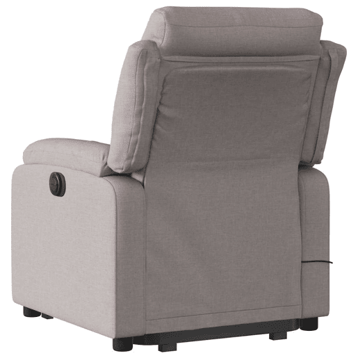 Poltrona elétrica elevatória massagens - Poltrona relax tecido cinza-acastanhado