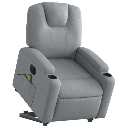 Poltrona elétrica reclinável massagens - Poltrona relax tecido cinzento-claro