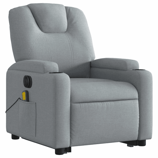 Poltrona elétrica reclinável massagens - Poltrona relax tecido cinzento-claro