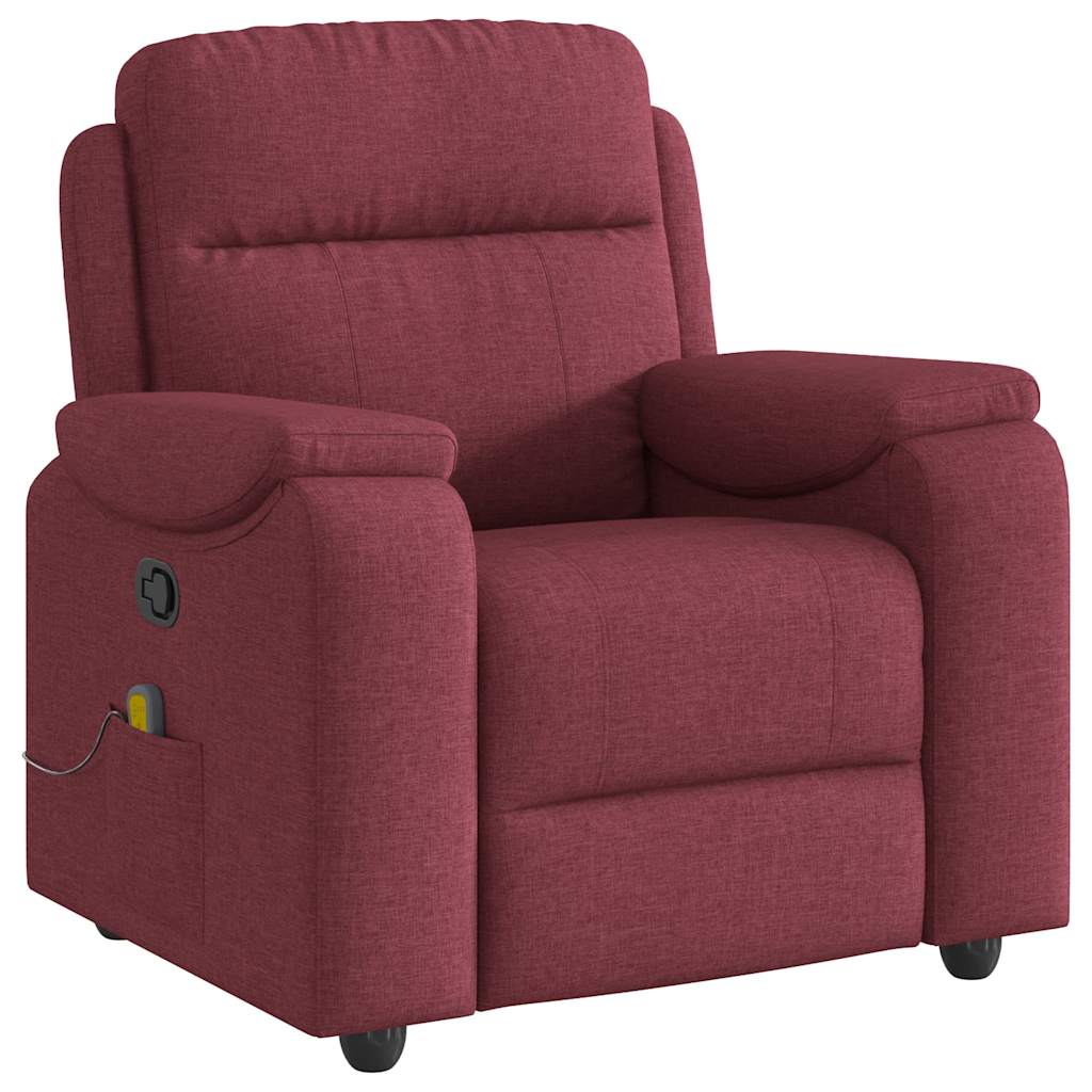 Sillón de masaje reclinable - sillón relax de tela color vino tinto