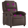 Poltrona de massagens reclinável - Poltrona relax couro artificial castanho