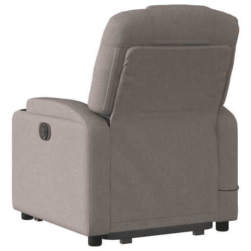 Poltrona elétrica elevatória massagens - Poltrona relax tecido cinza-acastanhado