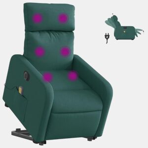 Poltrona elétrica massagens - Poltrona relax tecido verde-escuro