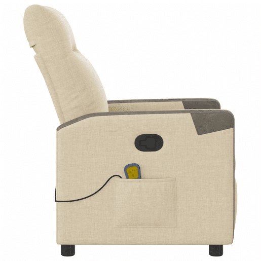 Poltrona de massagens reclinável - Poltrona relax tecido cor creme