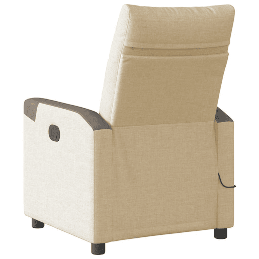 Poltrona de massagens reclinável - Poltrona relax tecido cor creme