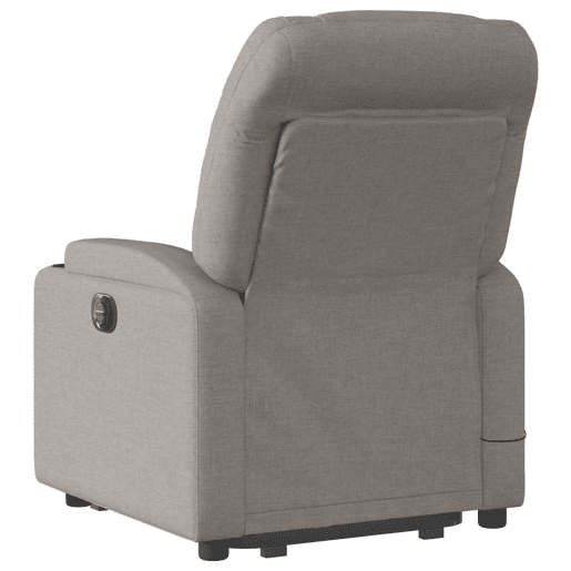 Poltrona elétrica elevatória massagens - Poltrona relax tecido cinza-acastanhado