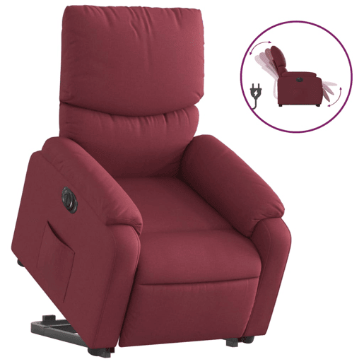 Poltrona reclinável - Poltrona relax elétrica tecido vermelho-tinto