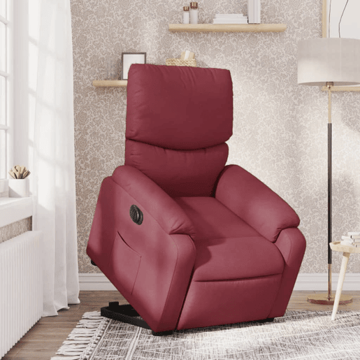 Poltrona reclinável - Poltrona relax elétrica tecido vermelho-tinto
