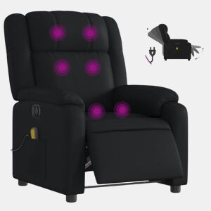 Poltrona massagens reclinável - Poltrona relax elétrica couro artificial preto