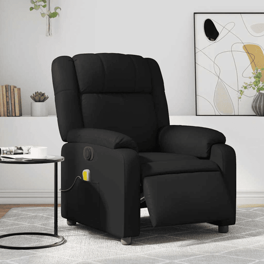 Poltrona massagens reclinável - Poltrona relax elétrica couro artificial preto