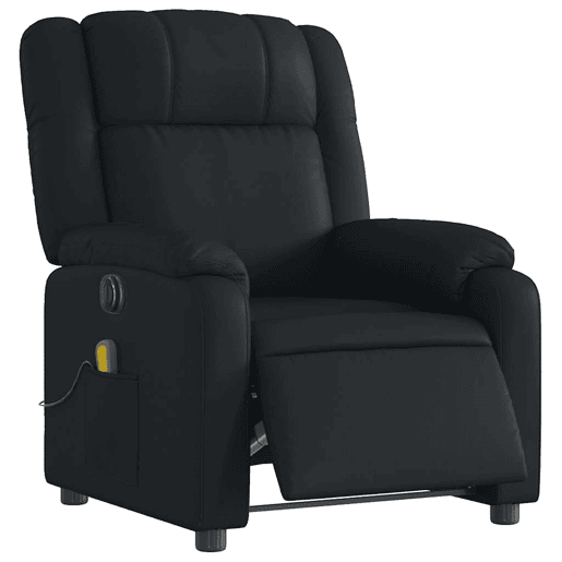 Poltrona massagens reclinável - Poltrona relax elétrica couro artificial preto