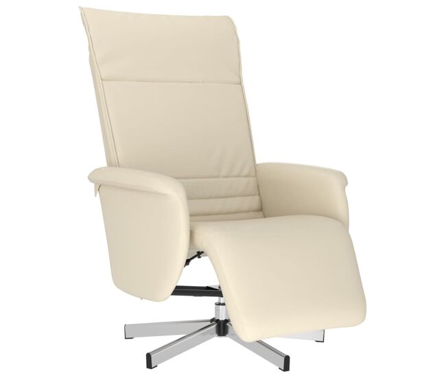 Sillón reclinable - sillón relax con reposapiés cuero sintético color crema