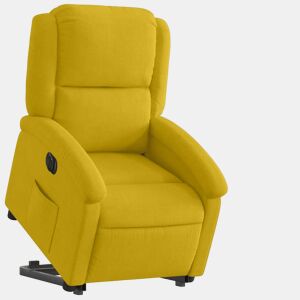 Poltrona reclinável - Poltrona relax elétrica veludo amarelo