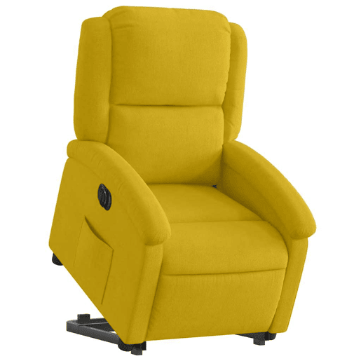Poltrona reclinável - Poltrona relax elétrica veludo amarelo