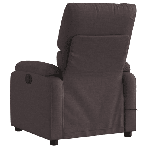 Poltrona de massagens reclinável - Poltrona relax tecido castanho-escuro